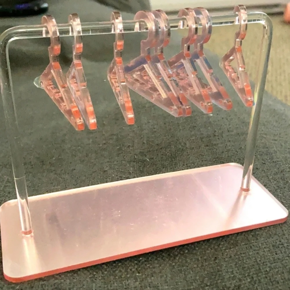 2 New Earrings Hanger Holders - Pink & Blue